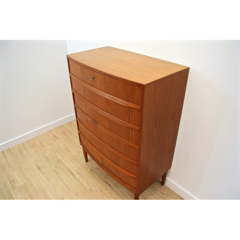 Danish bow-fronted chest of drawers - 1960s