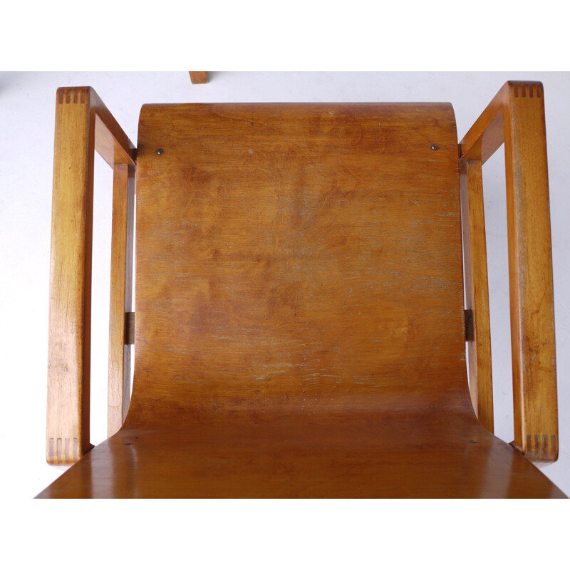 Pareja de sillones vintage de madera contrachapada modelo 51403 de Alvar Aalto para Artek