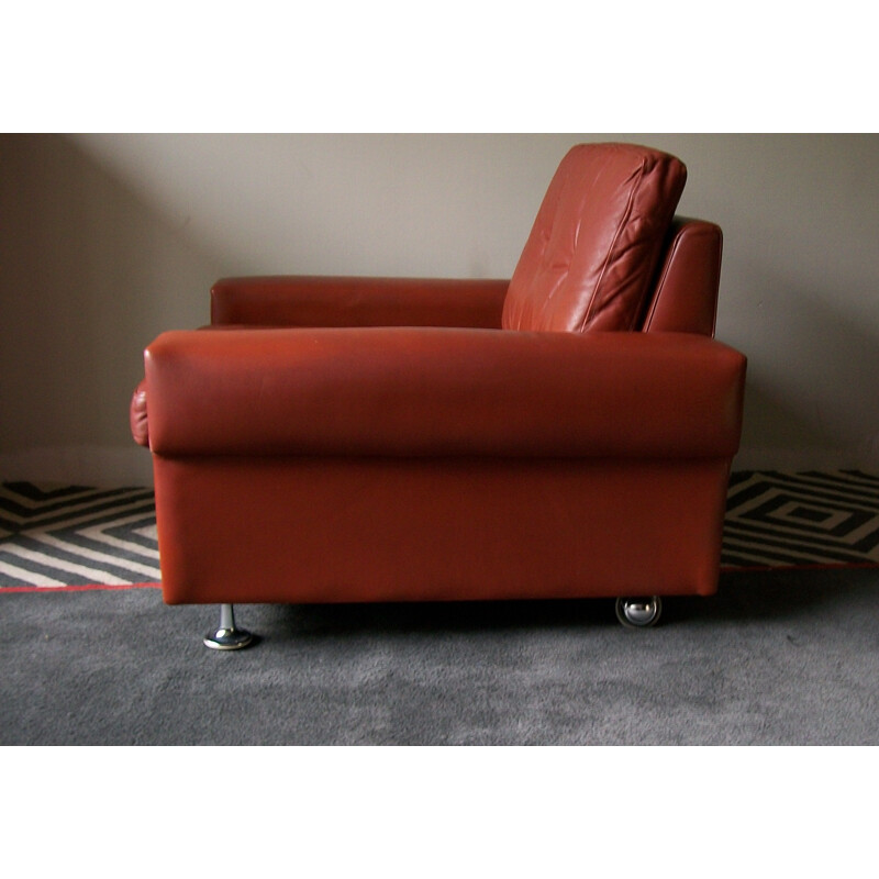 Mid century Danish leather armchair, 1970s