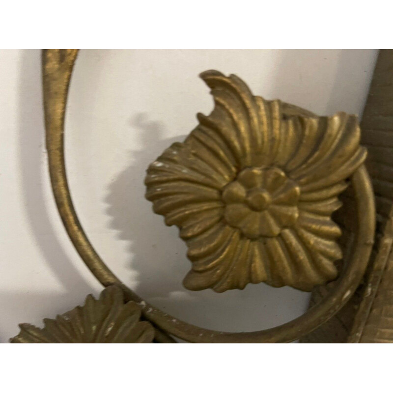 Specchio d'oro vintage con mensola in marmo