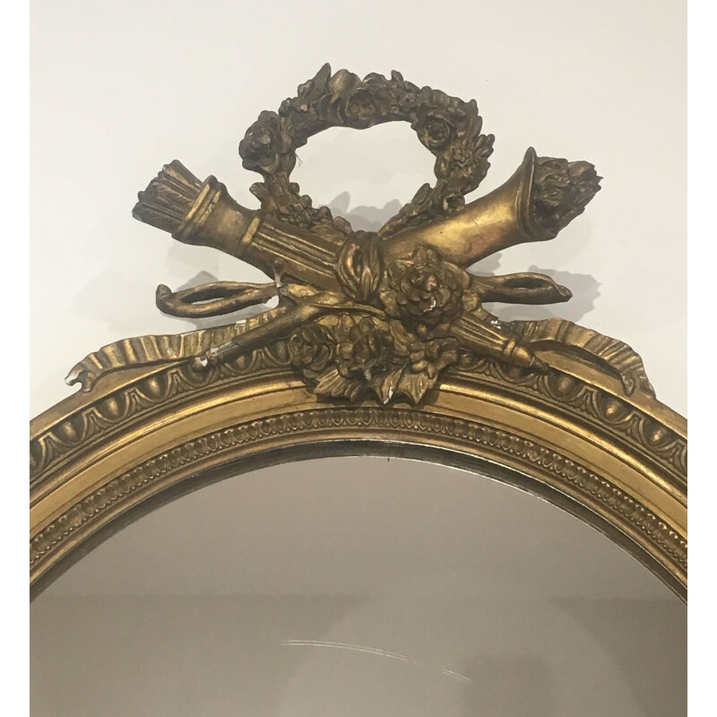 Vintage Louis XVI style wooden mirror