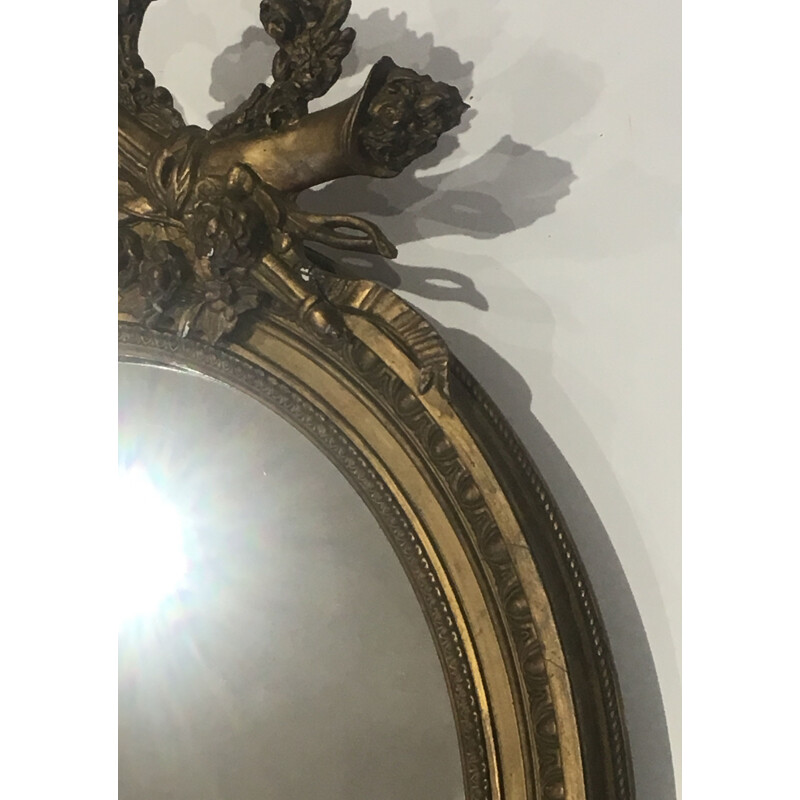 Vintage Louis XVI style wooden mirror