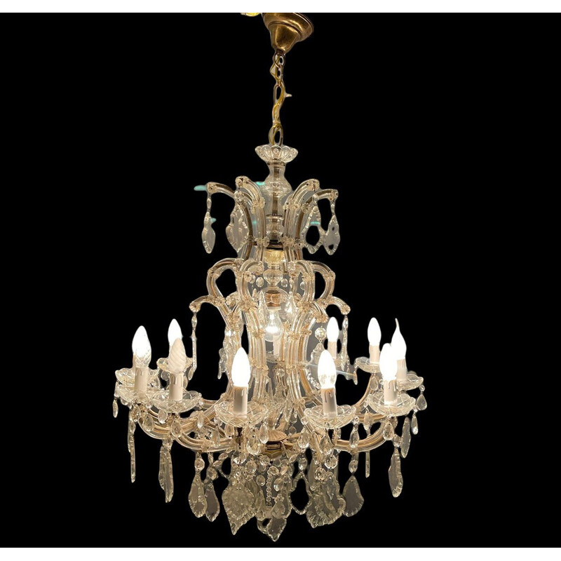 Italian vintage Murano crystal chandelier, 1950s