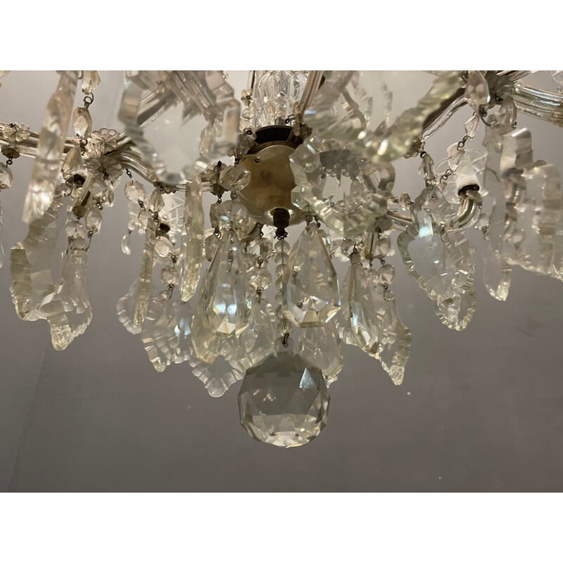 Candelabro de cristal Vintage Murano italiano, 1950