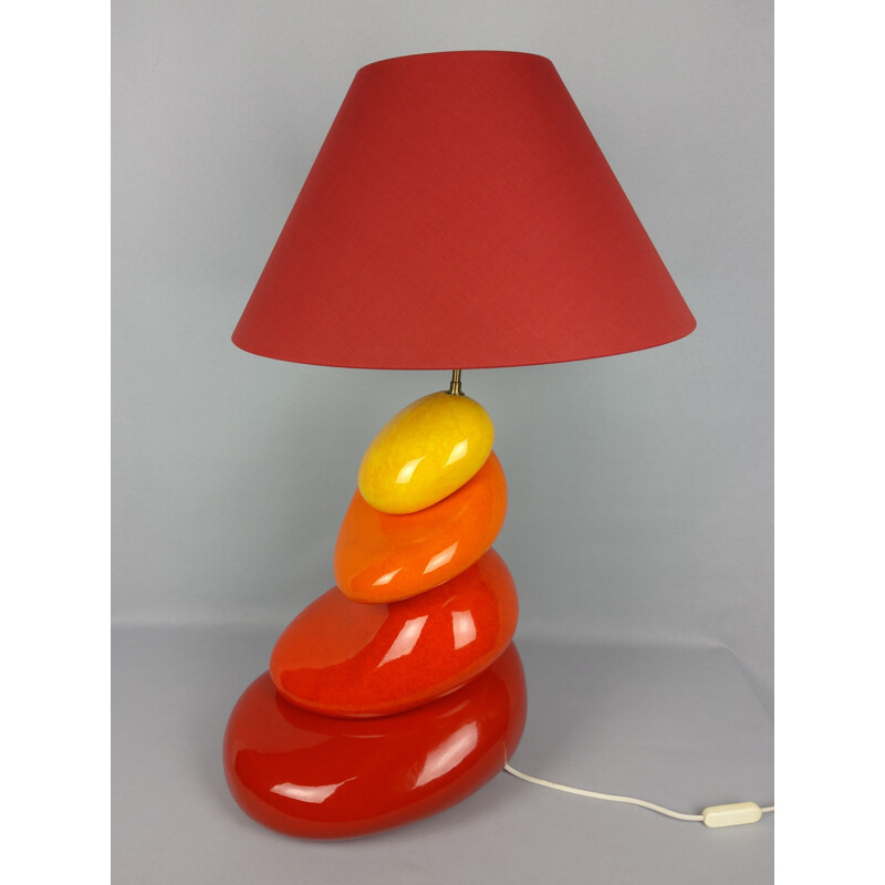 Vintage lamp met 4 steentjes van François Chatain, 1980