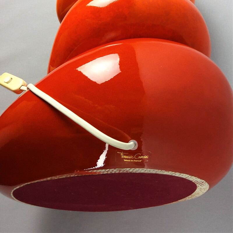 Vintage lamp with 4 pebbles by François Chatain, 1980