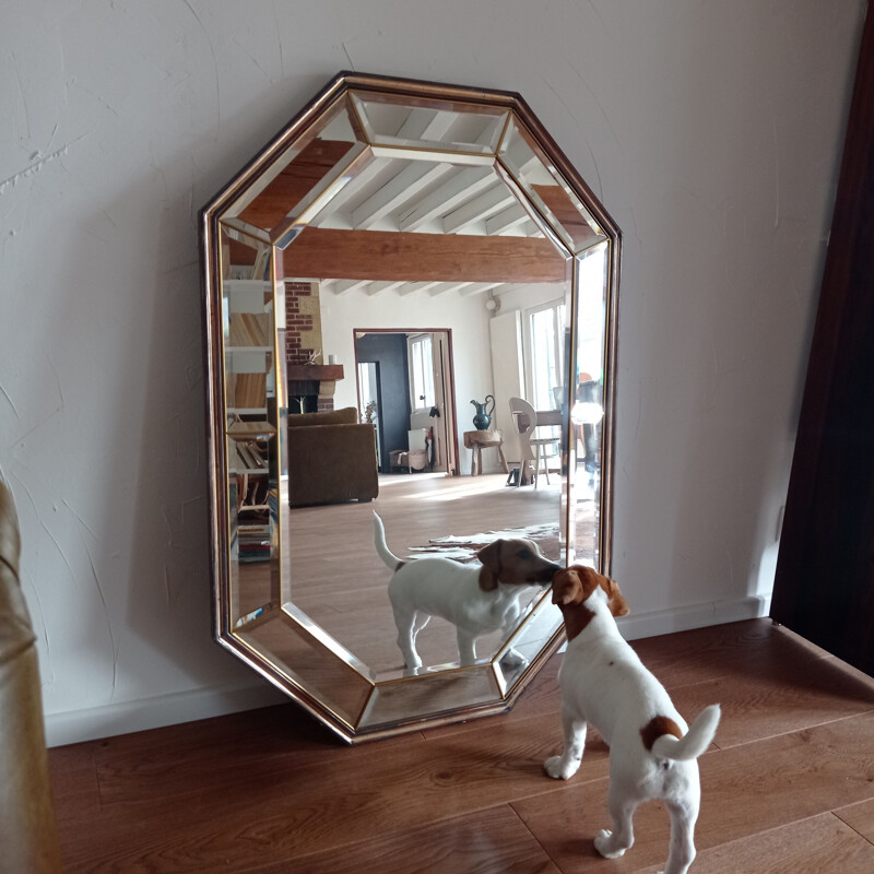 Miroir à parecloses hexagonal vintage, 1980