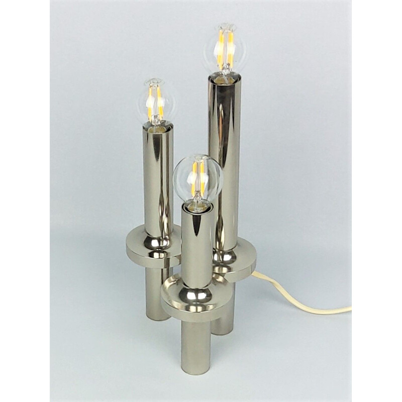Vintage-Lampe aus verchromtem Metall von Gaetano Sciolari, 1970