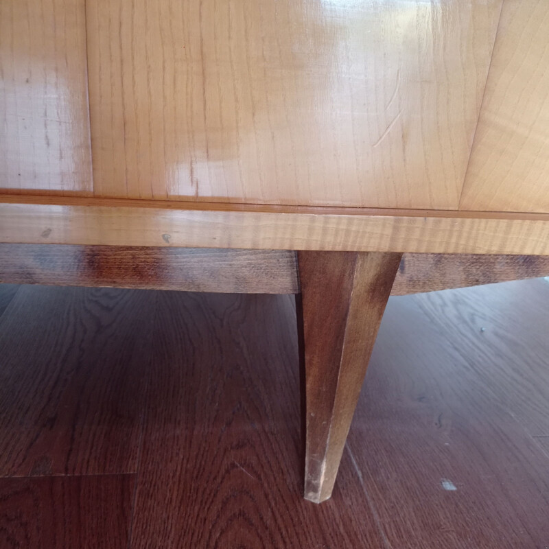 Vintage blond wood sideboard with 5 drawers, 1980