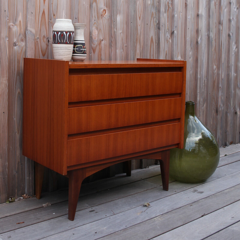 Scandinavian vintage teak chest of drawers