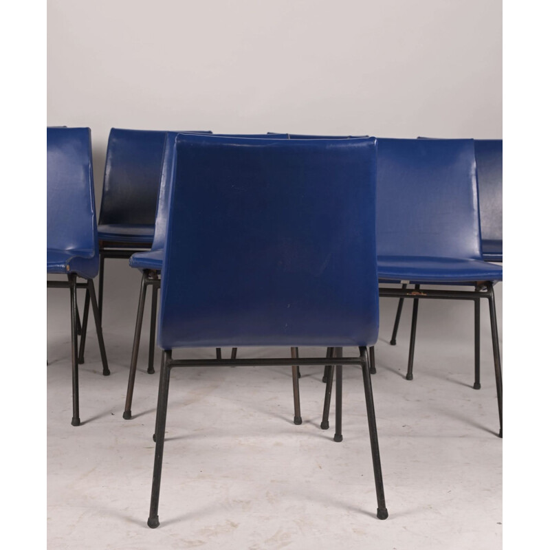 Set of 8 vintage chairs model Cm 145 by Pierre Paulin for Meuble TV, 1955