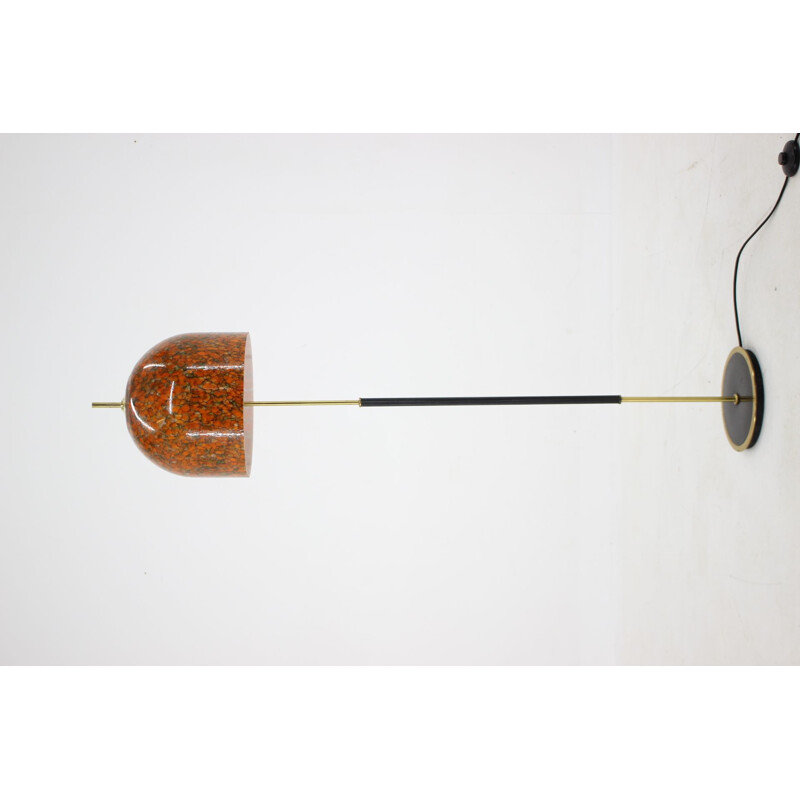 Vintage glass floor lamp, Czechoslovakia 1960s