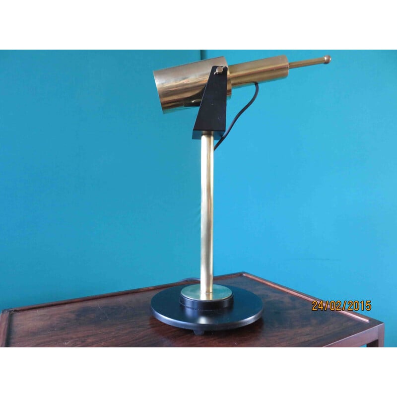 Vintage messing bureaulamp van Hans Per Jeppesen voor Fog en Morup, 1960