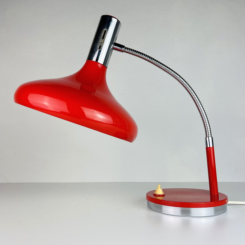 Vintage rode bureaulamp, Italië 1970