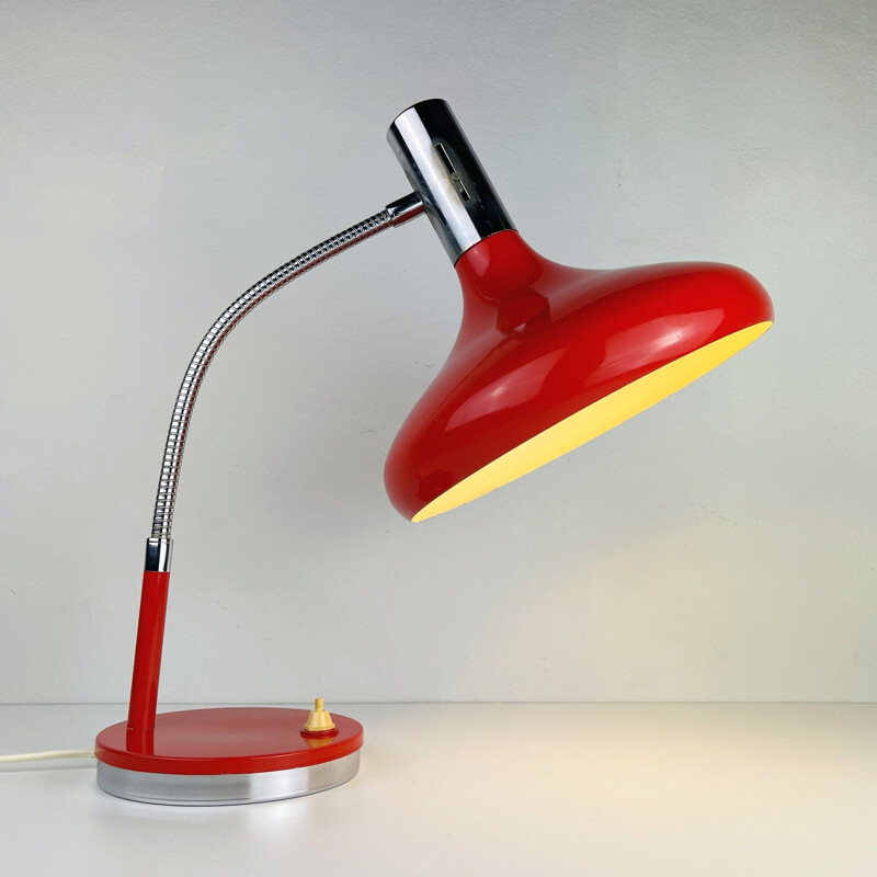 Mid-century red desk lamp, Italy 1970s