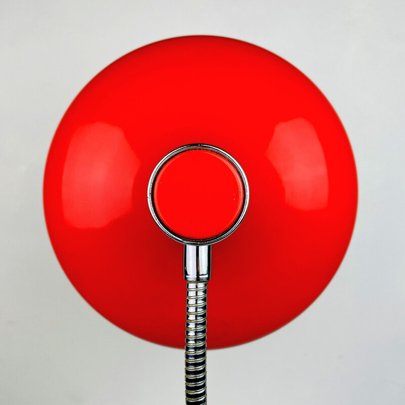 Mid-century red desk lamp, Italy 1970s