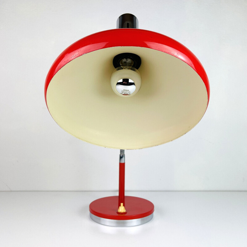 Lampe de bureau rouge vintage, Italie 1970