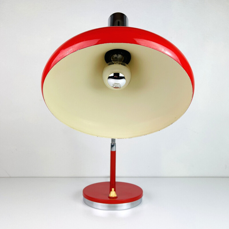 Vintage rode bureaulamp, Italië 1970