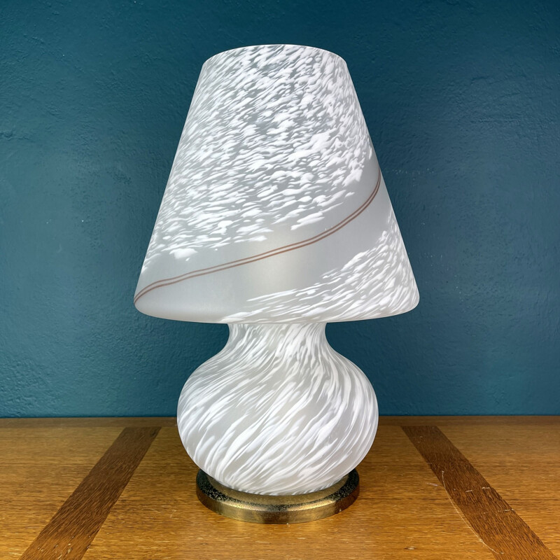 Vintage swirl Murano glass table lamp, Italy 1970s