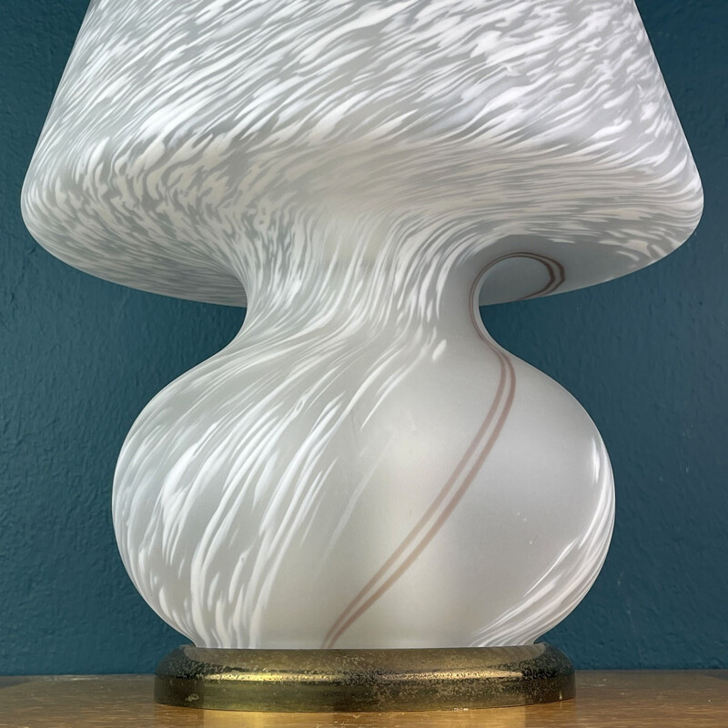 Vintage swirl Murano glass table lamp, Italy 1970s
