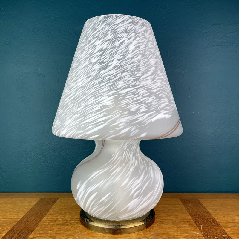 Vintage swirl Murano glass table lamp, Italy 1970s