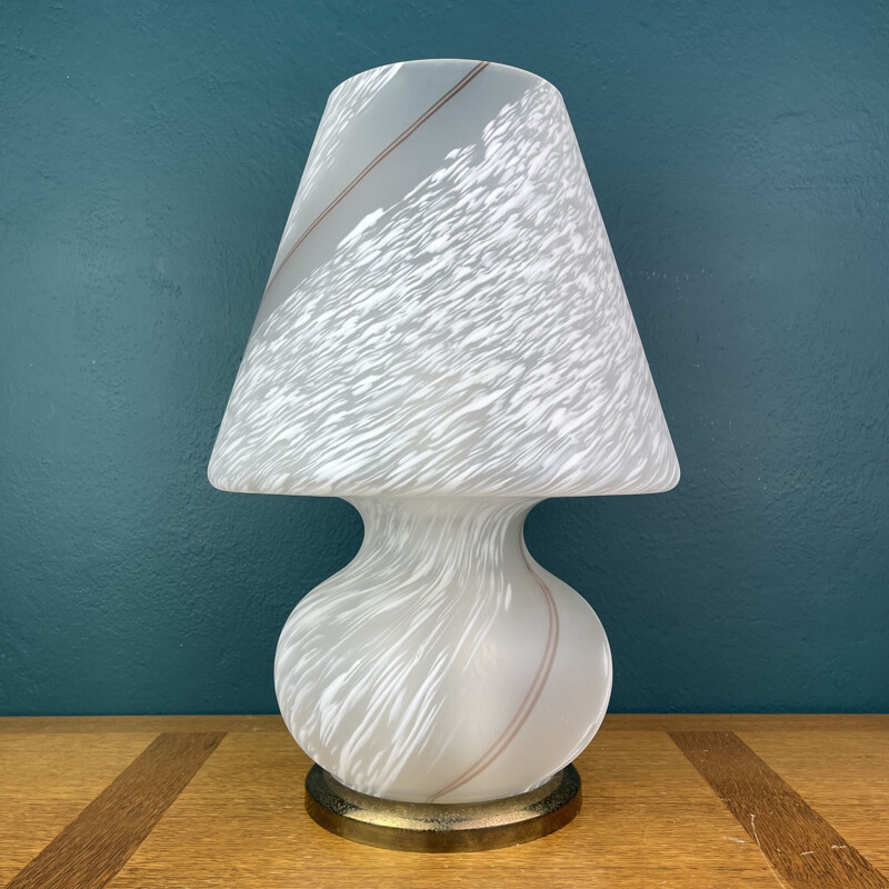 Vintage swirl Murano glass table lamp, Italy 1970s