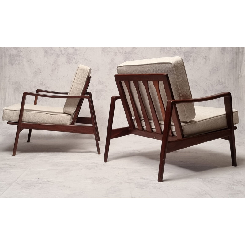 Pair of Scandinavian vintage armchairs by Arne Wahl Iversen for Komfort, 1950