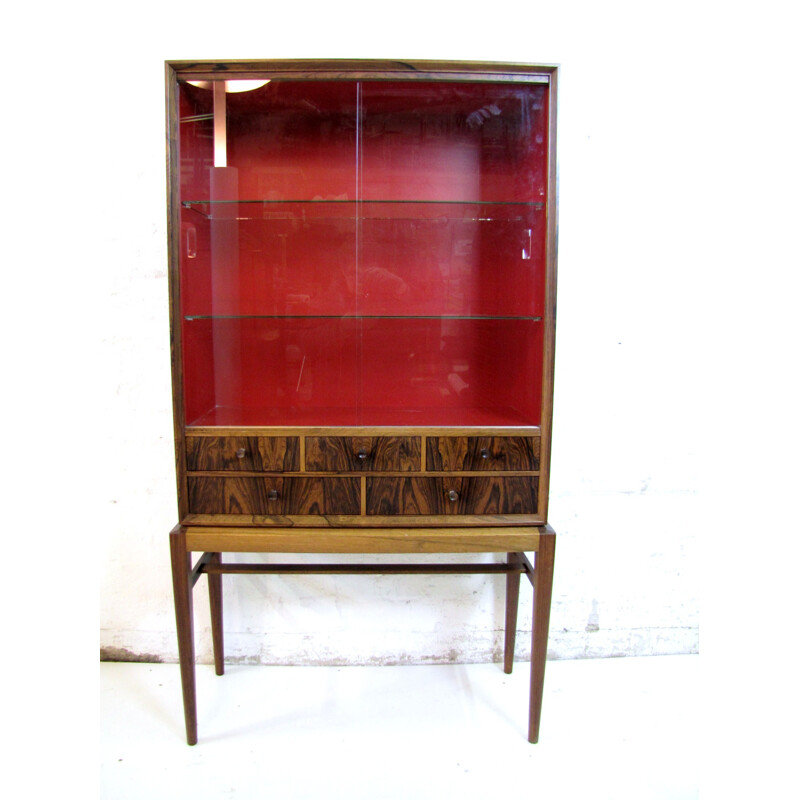 Glass Seffle Möbler "Cortina" cabinet in rosewood, Svante SKOGH - 1950s
