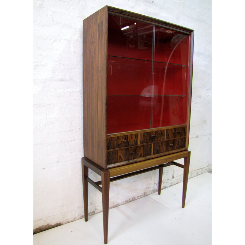 Glass Seffle Möbler "Cortina" cabinet in rosewood, Svante SKOGH - 1950s