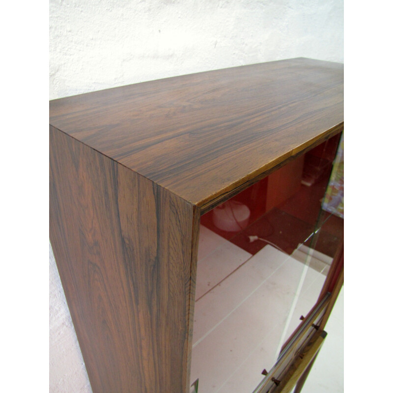 Glass Seffle Möbler "Cortina" cabinet in rosewood, Svante SKOGH - 1950s