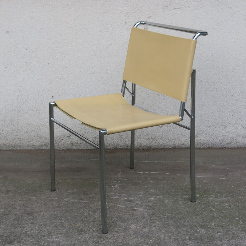 Lot de 6 chaises vintage Roquebrune en cuir, 1970-1980