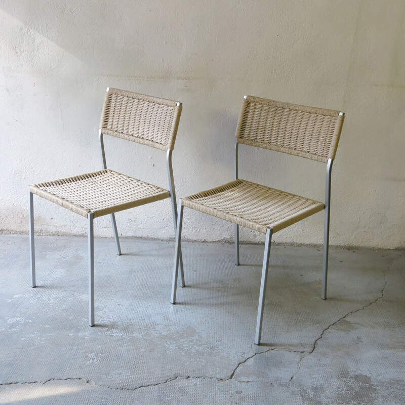 Pair of vintage rope chairs, 1980