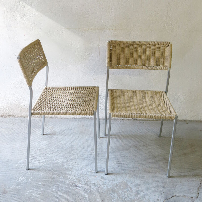 Pair of vintage rope chairs, 1980