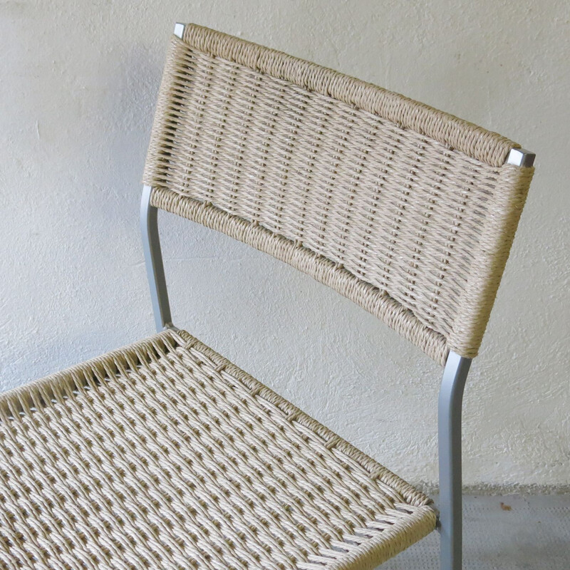 Pair of vintage rope chairs, 1980