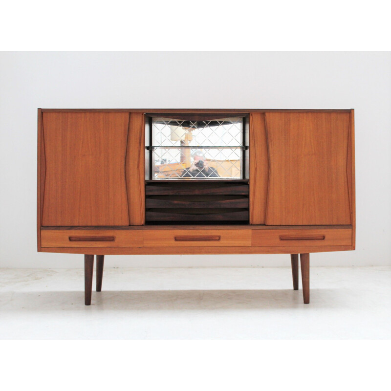 Credenza scandinava in teak e palissandro di Borge Seindal