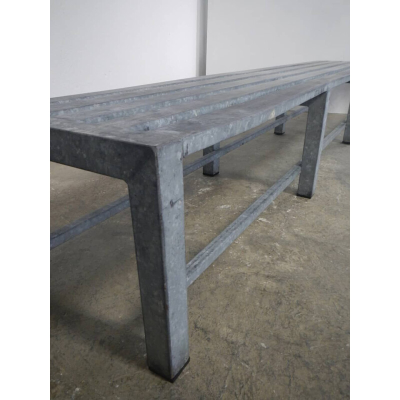 Industrial bench in galvanized iron