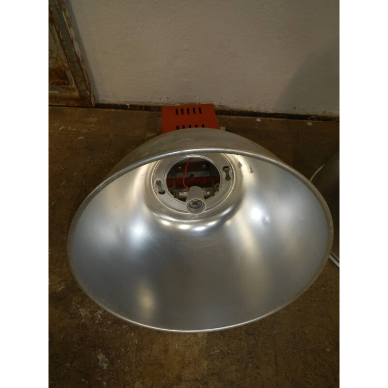 Vintage industrial metal lamp with aluminum bell