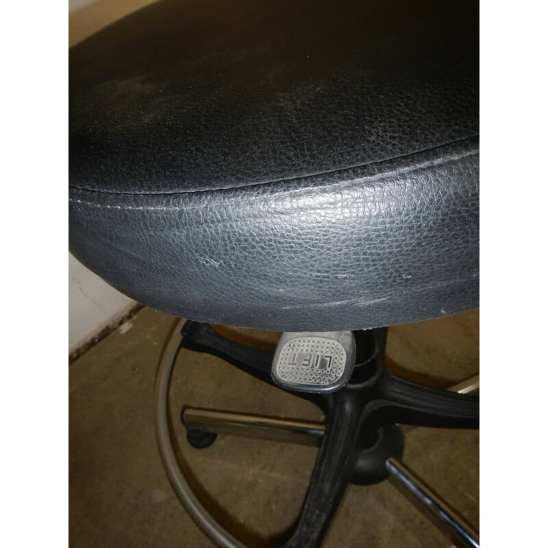 Vintage leather desk stool