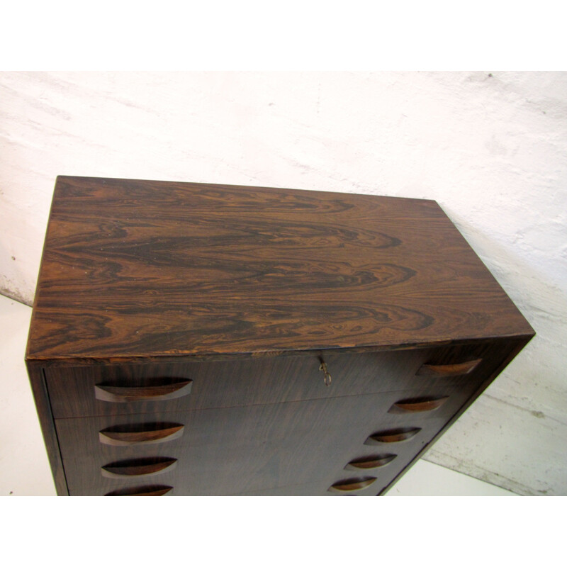 Danish chest of drawers in rosewood with key - 1960s