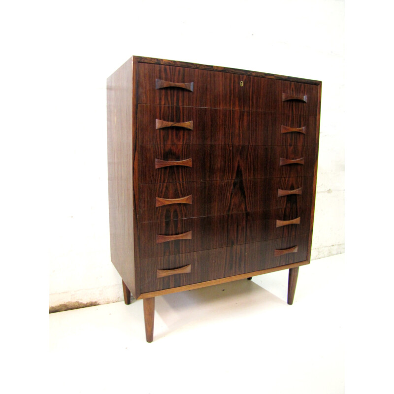 Danish chest of drawers in rosewood with key - 1960s