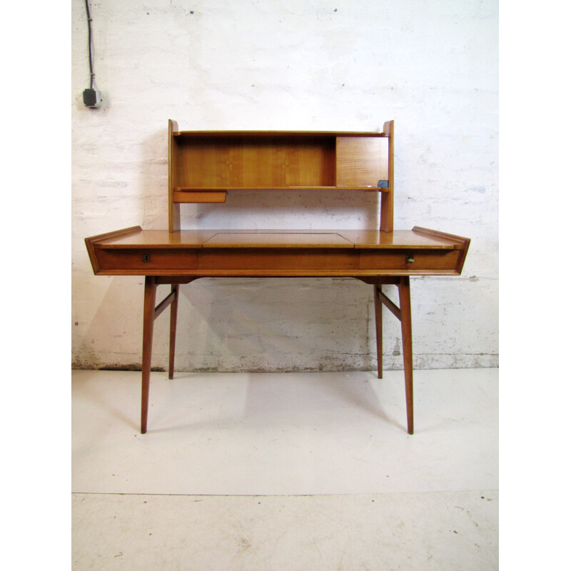 Italian desk in cherry wood with mirror - 1950s 