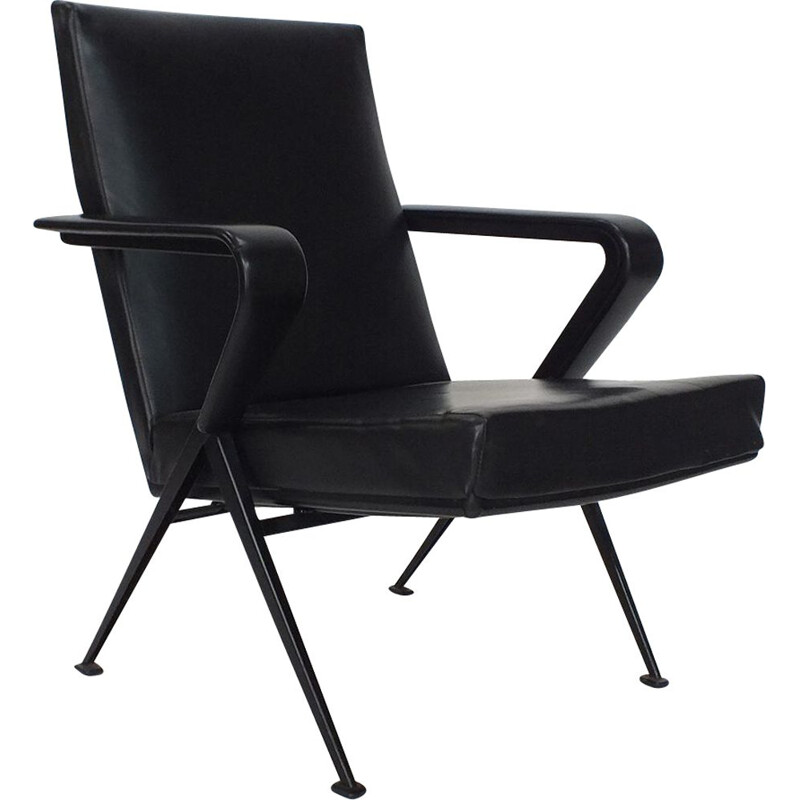 Black vintage Repose armchair by Friso Kramer for Ahrend de Cirkel, Netherlands 1959