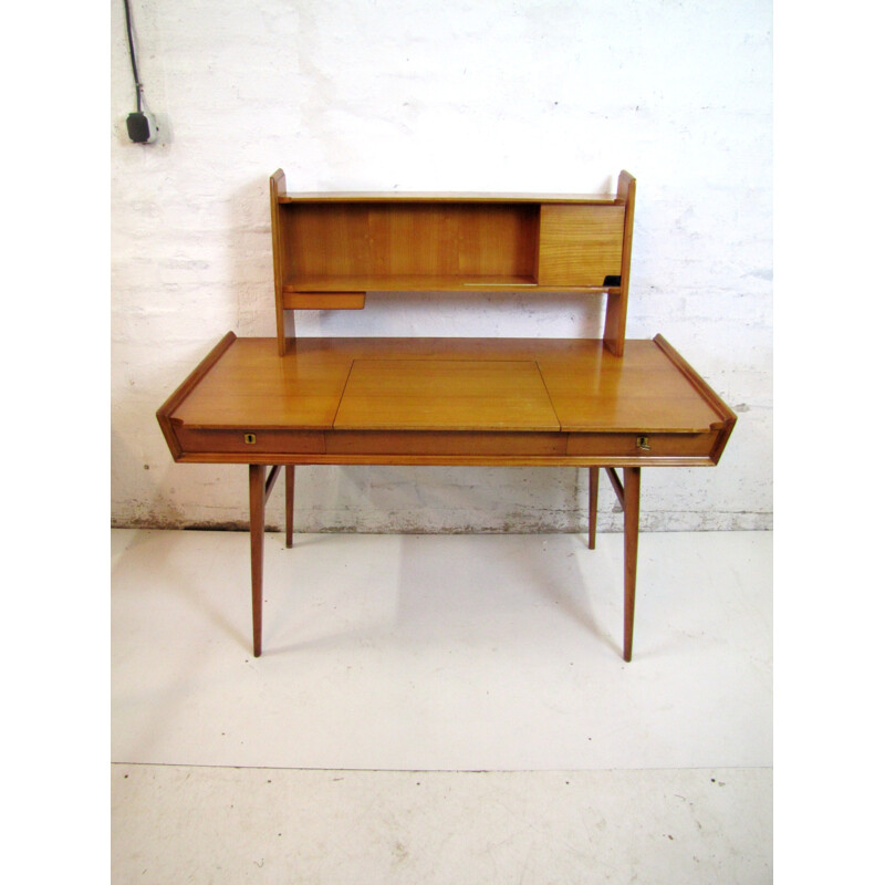 Italian desk in cherry wood with mirror - 1950s 