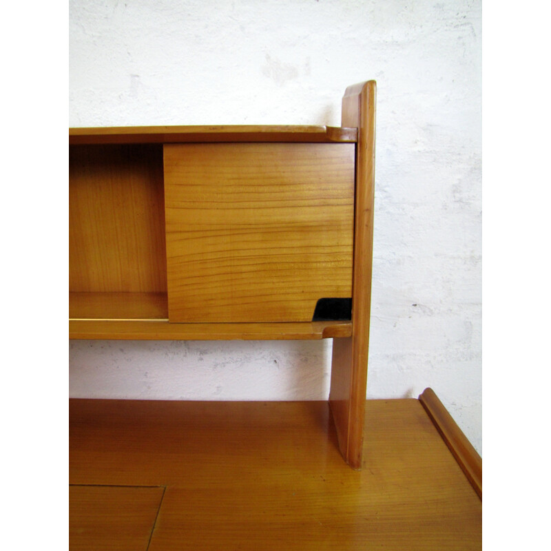 Italian desk in cherry wood with mirror - 1950s 