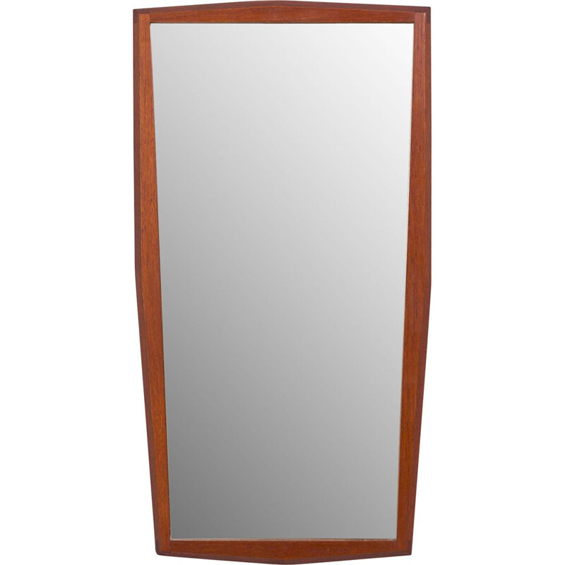 Vintage geometric teak mirror by Jansen Spejle, Denmark 1960