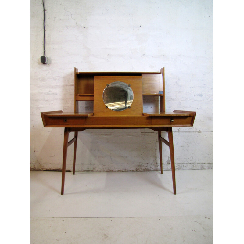 Italian desk in cherry wood with mirror - 1950s 