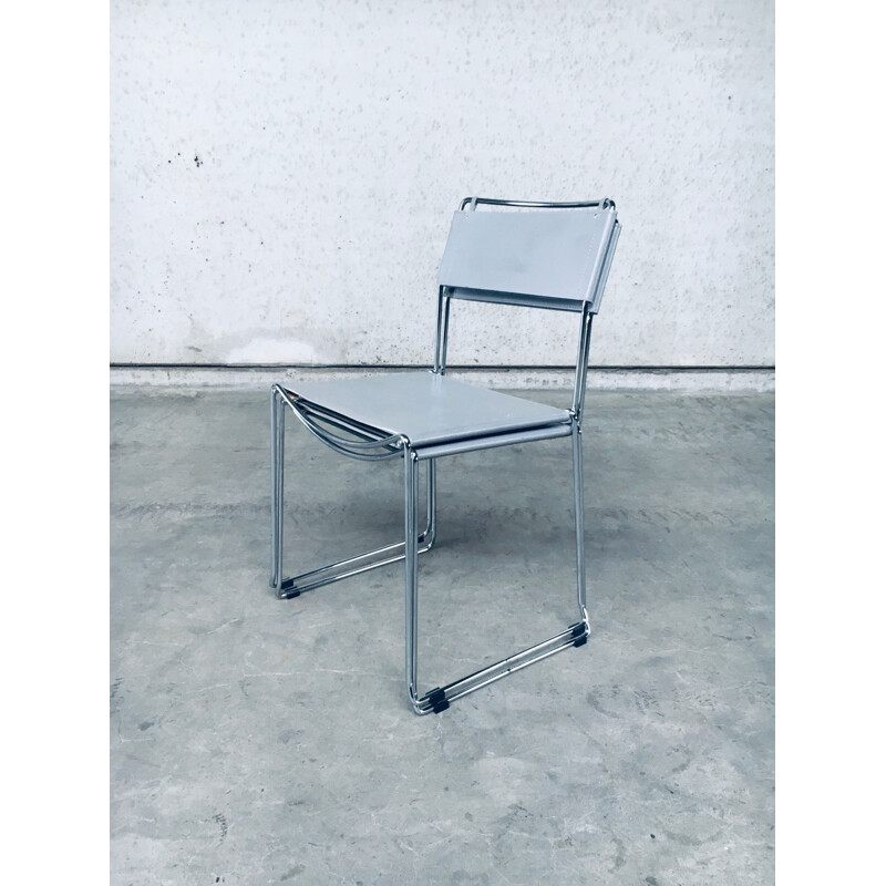 Paar vintage verchroomde metalen stoelen van Giandomenico Belotti voor Alias, Italië 1980