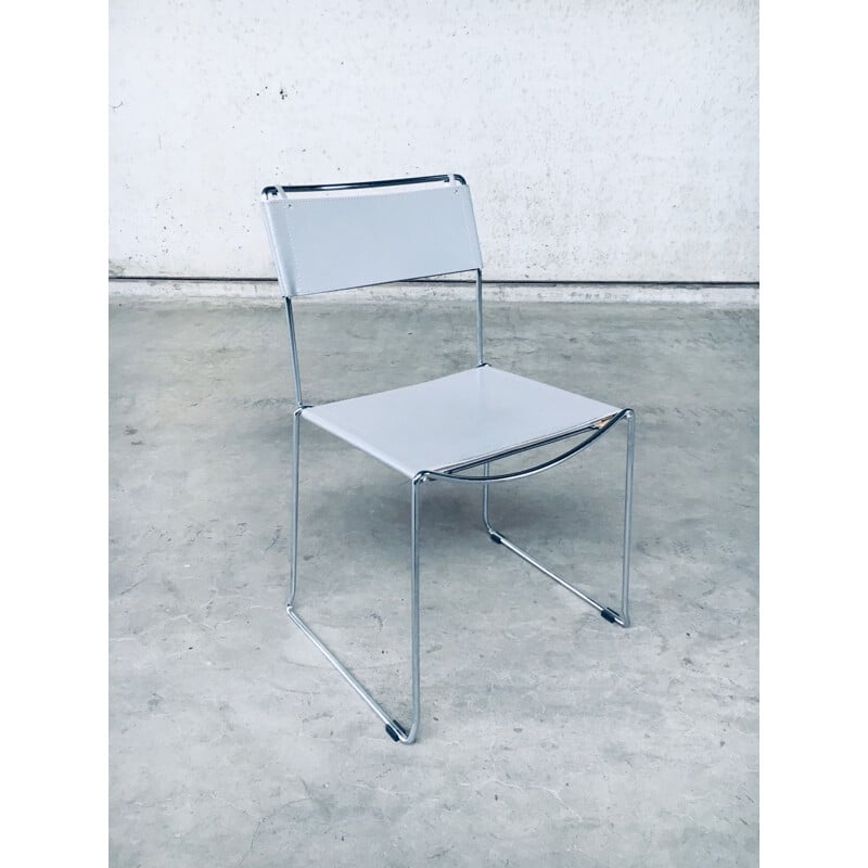 Paire de chaises vintage en métal chromé par Giandomenico Belotti pour Alias, Italie 1980