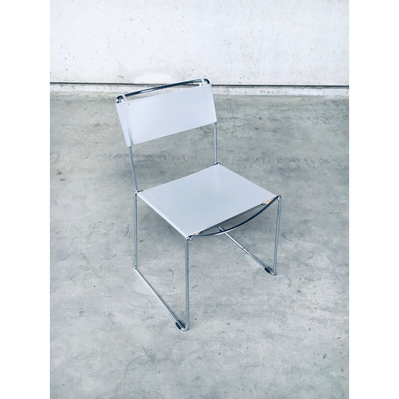 Pair of vintage chairs in chromed metal by Giandomenico Belotti for Alias, Italy 1980