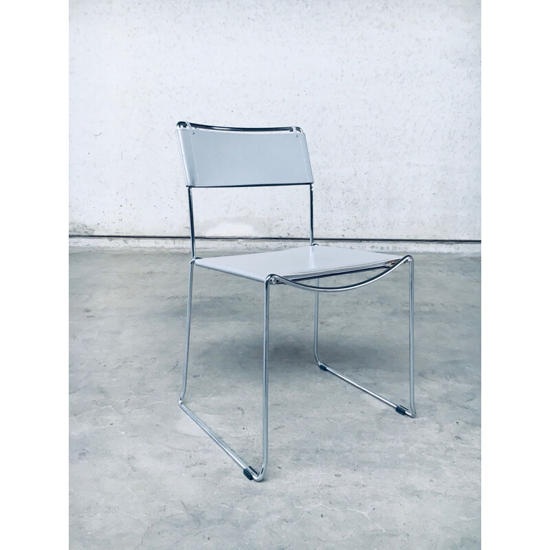 Paar vintage verchroomde metalen stoelen van Giandomenico Belotti voor Alias, Italië 1980